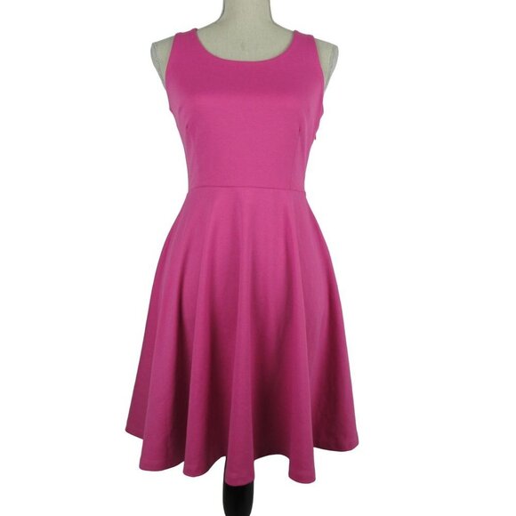 Reserved Dress Preppy Pink Criss Cross Back Fit & Flare Size S NEW Feminine - Picture 1 of 8